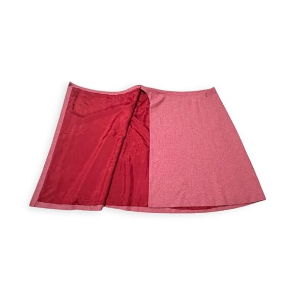 Pink Herringbone tweed wool wrap skirt, Tailored made, Size Large - Picture 6 of 10